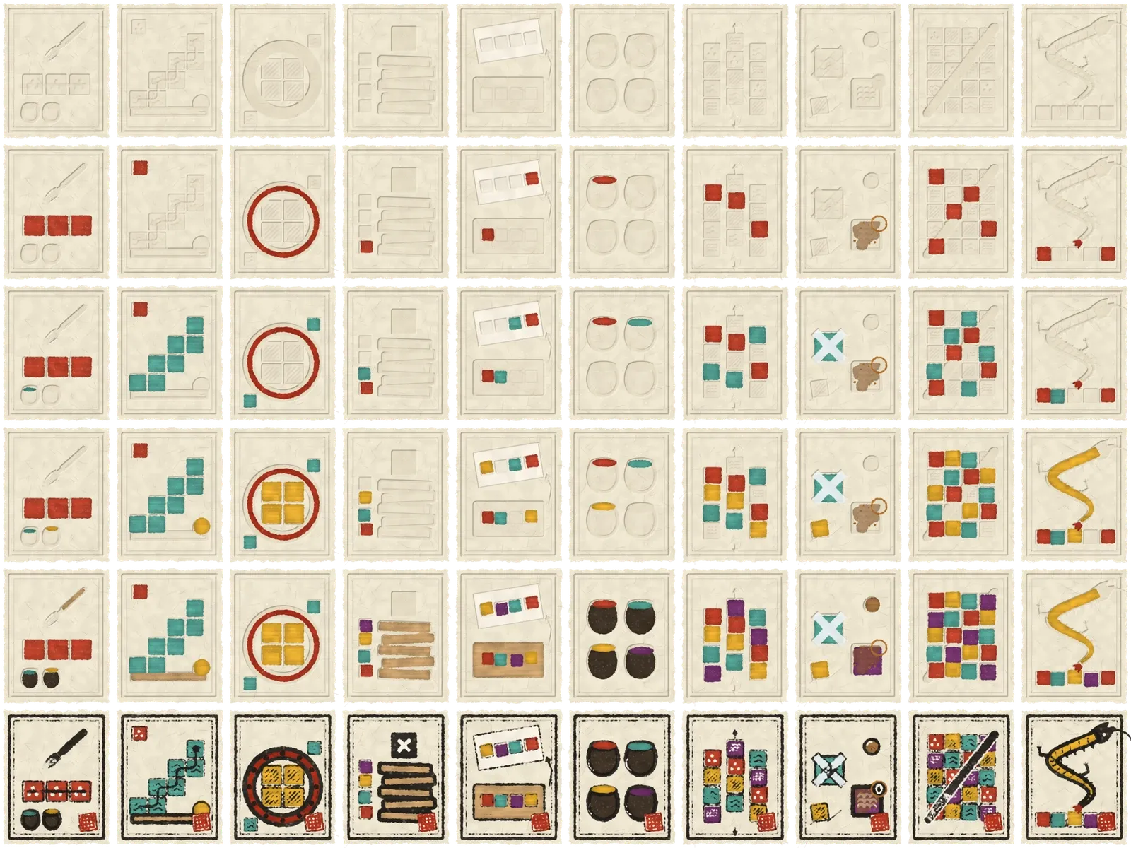 A sheet of LEGATO Journey levels printed on điệp paper