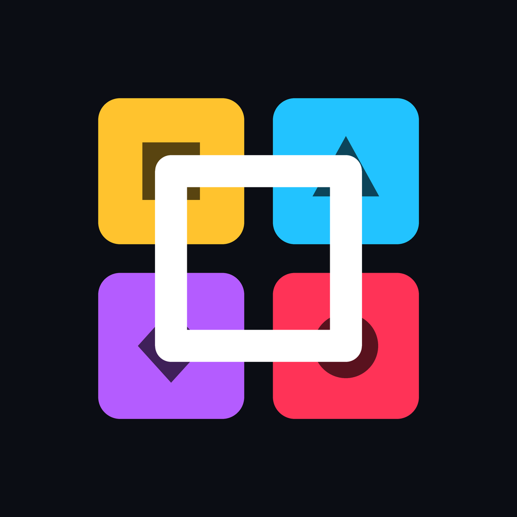 Legato: four colorful tiles joined by a white path